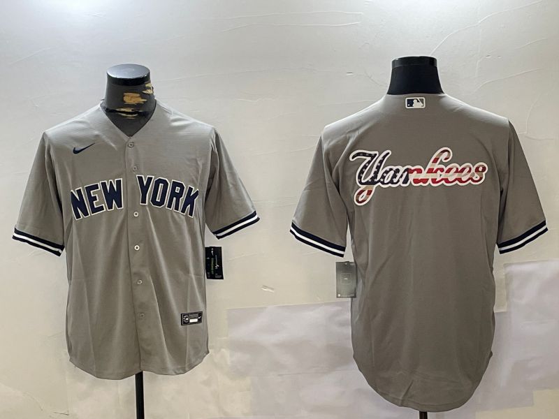 Men New York Yankees Blank Grey Game 2024 Nike MLB Jersey style 102724->new york yankees->MLB Jersey